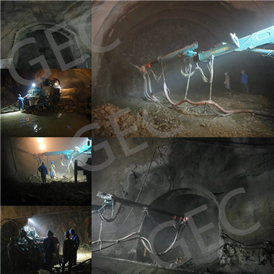 Spray tunnel concrete shotcrete system work
