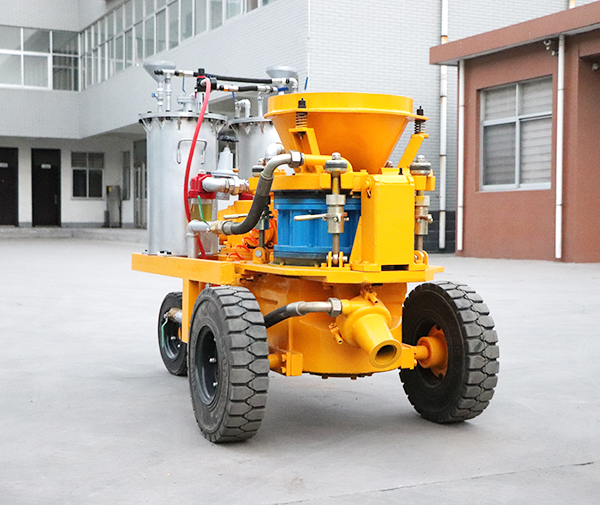 Gunite machine for slope-protection