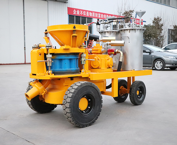 Gunite machine for slope-protection