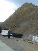 Shotcrete machine used in slope project in Indonesia